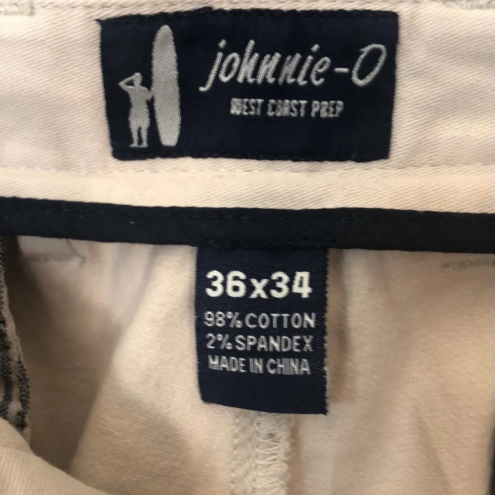 JOHNNIE-O 98% COTTON 2 % SPANDEX PREWORN USED  WAIST 35.5